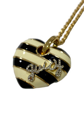 Juicy Couture Stripe Heart Pendant Necklace