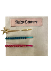 Gold Blue Pink S 3 ICON & RHINESTONE Hair Clip