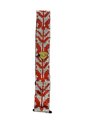 Red, White Beaded Headband