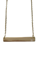 Gold Star Solo Bar Pendant Necklace