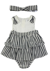 Mayoral Stripe Dress with Shortie Romper