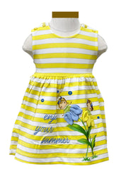 Sleeveless Cross-back Stripe Print Dress