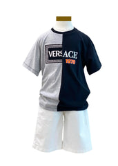 Color Block Embroidered Top and Short Set