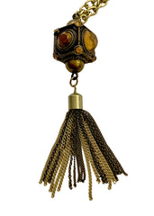 Cubic Tassel Chandelier Necklace