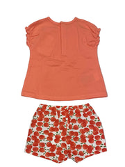 Mayoral Orange Top and Short with Cherry Print