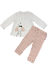 Mayoral Puppy Embroidered Top and Polka Leggings Set