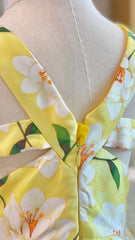Yellow Cross-over Strap Dress Set
