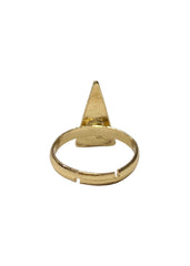 Gold Edgy Pyramid Ring