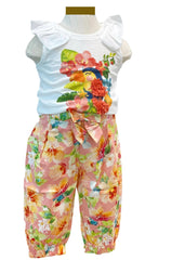 Toucan and Floral Top and Pants Set