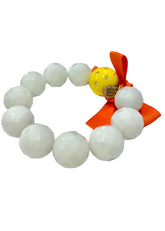 White Round Bead Bracelet