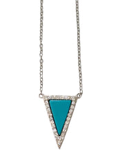 Triangle Turquoise Silver Necklace