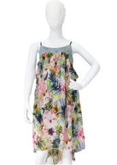 Truly Me Floral Ruffled Spaghetti Strap Dress
