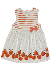 Mayoral Stripe and Orange Polka Dress