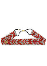 Red, White Beaded Headband