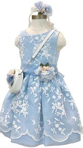 Floral Embroidered Organza Dress Set