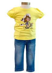 Girl Biking Top and Pants Set