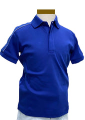 Blue Shoulder 'Emporio Armani' Logo Polo Shirt