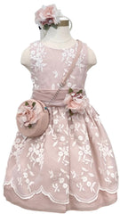 Floral Embroidered Organza Dress Set