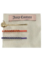 Gold Orange Violet S 3 ICON & RHINESTONE Hair Clip