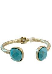 Gold Turquoise Nativo Hinge Bracelet