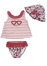 Mayoral Heart and Stripes 2pc Swimsuit Set