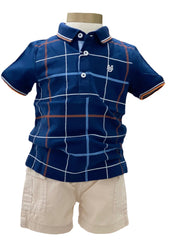 Checkered Shirt with Cargo Short Set