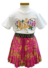 Chains and Roses Print Top and Skirt Set