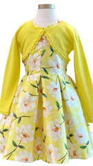 Yellow Cross-over Strap Dress Set