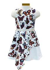 Roberto Cavalli Satin Butterfly Assymetric Dress
