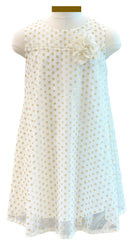 Gold Polka A-cut Sleeveless Dress