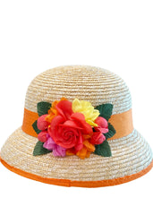 Coral Straw Sunhat