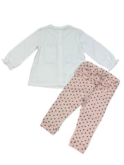 Mayoral Puppy Embroidered Top and Polka Leggings Set