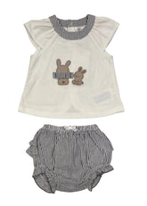 Mayoral Stripe Embroidered Knickers Set