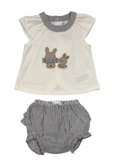 Mayoral Stripe Embroidered Knickers Set