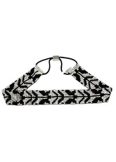 Black, White Beaded Headband