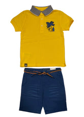 Mayoral Yellow Polo Shirt and Bermuda Short Set