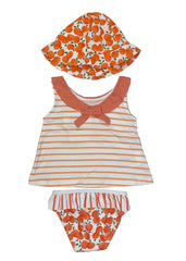 Mayoral Oranges and Stripes 2pc Swimsuit Set