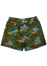Mayoral Trucks and Blue Flowers Print Swim Short