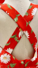 Red Sunflower Cross-back Dress Set
