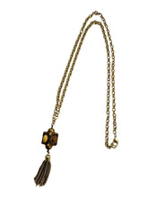 Cubic Tassel Chandelier Necklace