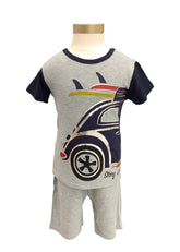 Back Car Design Pyjamas Top and Short Set