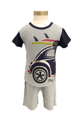 Back Car Design Pyjamas Top and Short Set