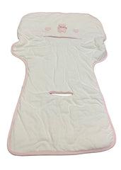 White Pink Hearts Bear Stroller Cover