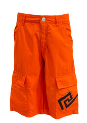 Orange Black Young Versace Tangerine Cargo Shorts