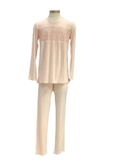 Lace Embroidered Pyjama Top and Pants Set