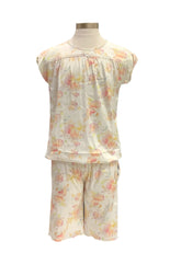 Ivory Multi Silky Floral Pyjamas