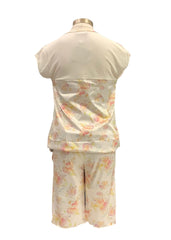 Ivory Multi Silky Floral Pyjamas