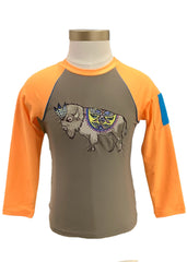 Brown Orange Santa Fe Bison Rash Guard