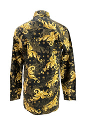 Black Yellow Versace Long Sleeves Shirt