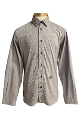 Black Gray Young Versace All Over Micro-dot Embroidery Shirt